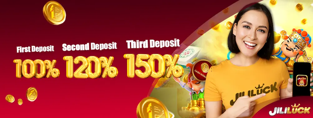 jililuck App-get up to 150% bonuses for first 3 deposits