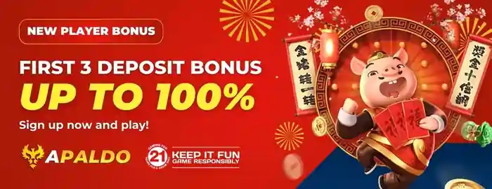 Apaldp first 3 Deposit Bonus up to 100%