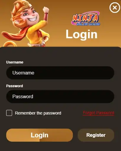 NINJA CASINO LOGIN PAGE