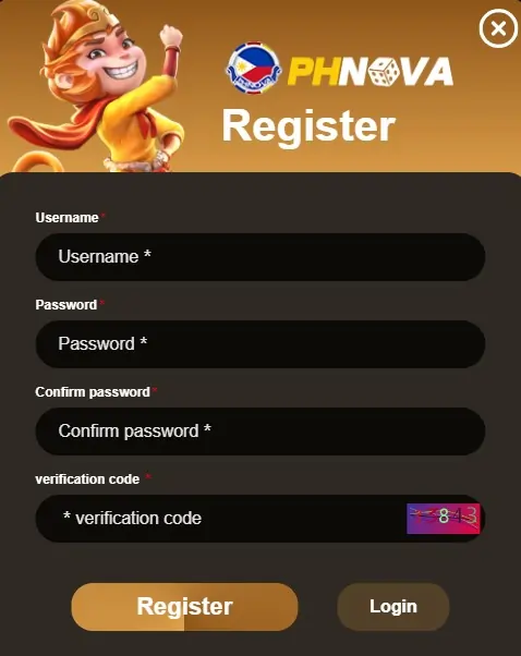 Phnova Register page