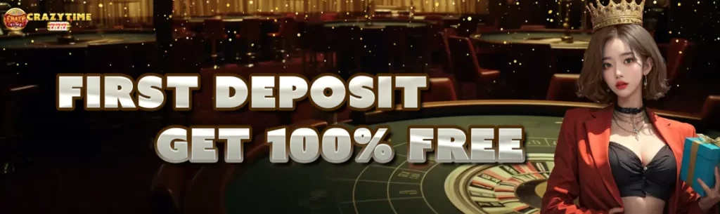 Crazytime777 Casino First Deposit Bonus get 100%