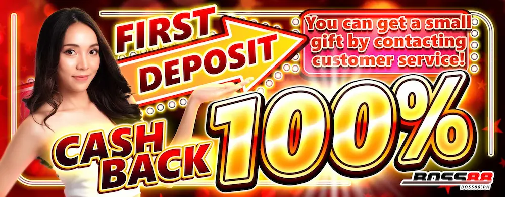 BOSS88 Casino First Deposit Cashback 100%