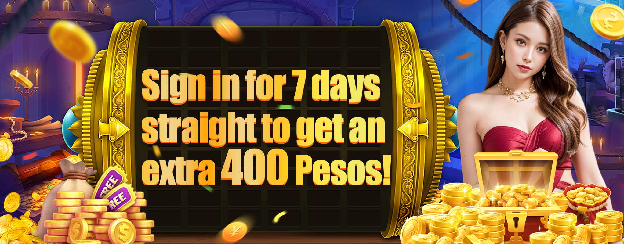 Gold168 Sign In for 7 days straight to get an extra P400 Bonus