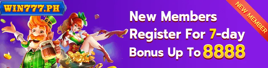 new member register for 7days bonus up to 8888