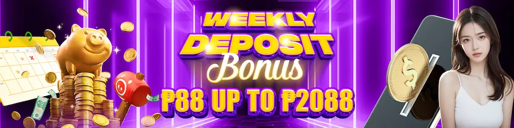 weekly deposit bonus P88 up to 2088