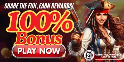 claim 100% bonus , earn and share the fun