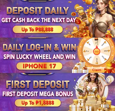 payment daily reward next day up to ₱88,888, spin the lucky wheel iphone 17, first payment mega reward up to ₱18888
