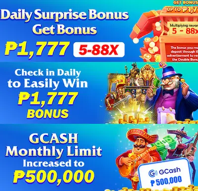 surprise reward daily ₱1,777, daily checkin ₱1,777, GCASH ₱500