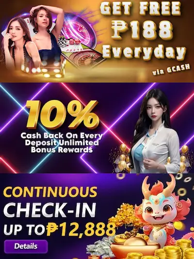 free ₱188 everyday,10% cashback, continuous check-in up to ₱12,888